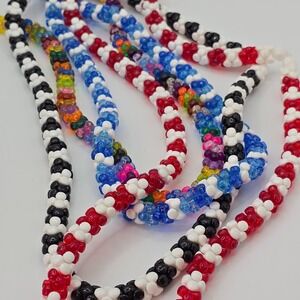Vintage Beaded Necklace Set of 4 Kandi‎ Multicolor Chunky Rainbow Maximalist